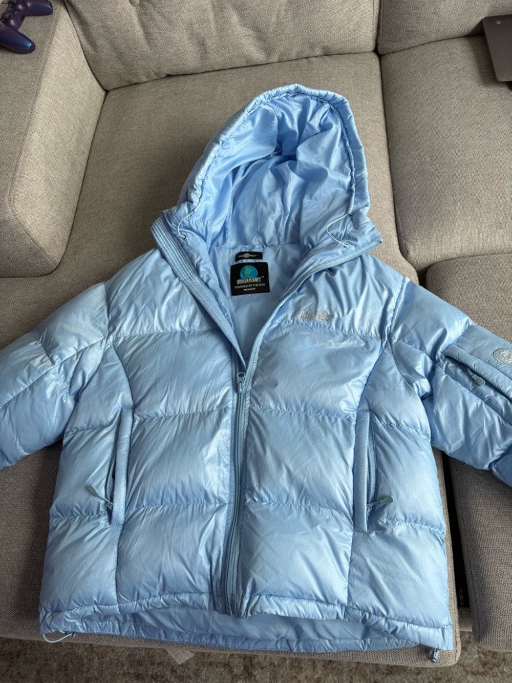Broken Planet Baby Blue Puffer Jacket